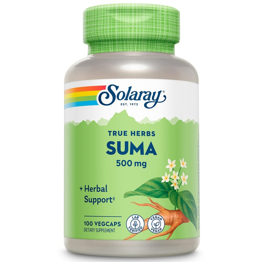SOLARAY Suma Root 500mg | Adaptogenic Herb for Healthy Stress & Immune Function Support | Naturally Plant Sterols | Non - GMO & Vegan | 100 VegCaps - The Oasis of Health