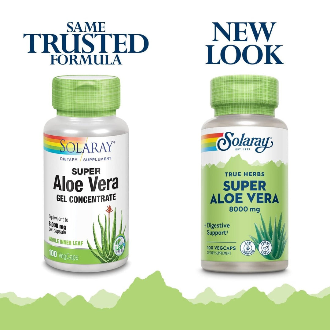 SOLARAY Super Aloe Vera Gel - 8000mg - 100 Capsules - The Oasis of Health