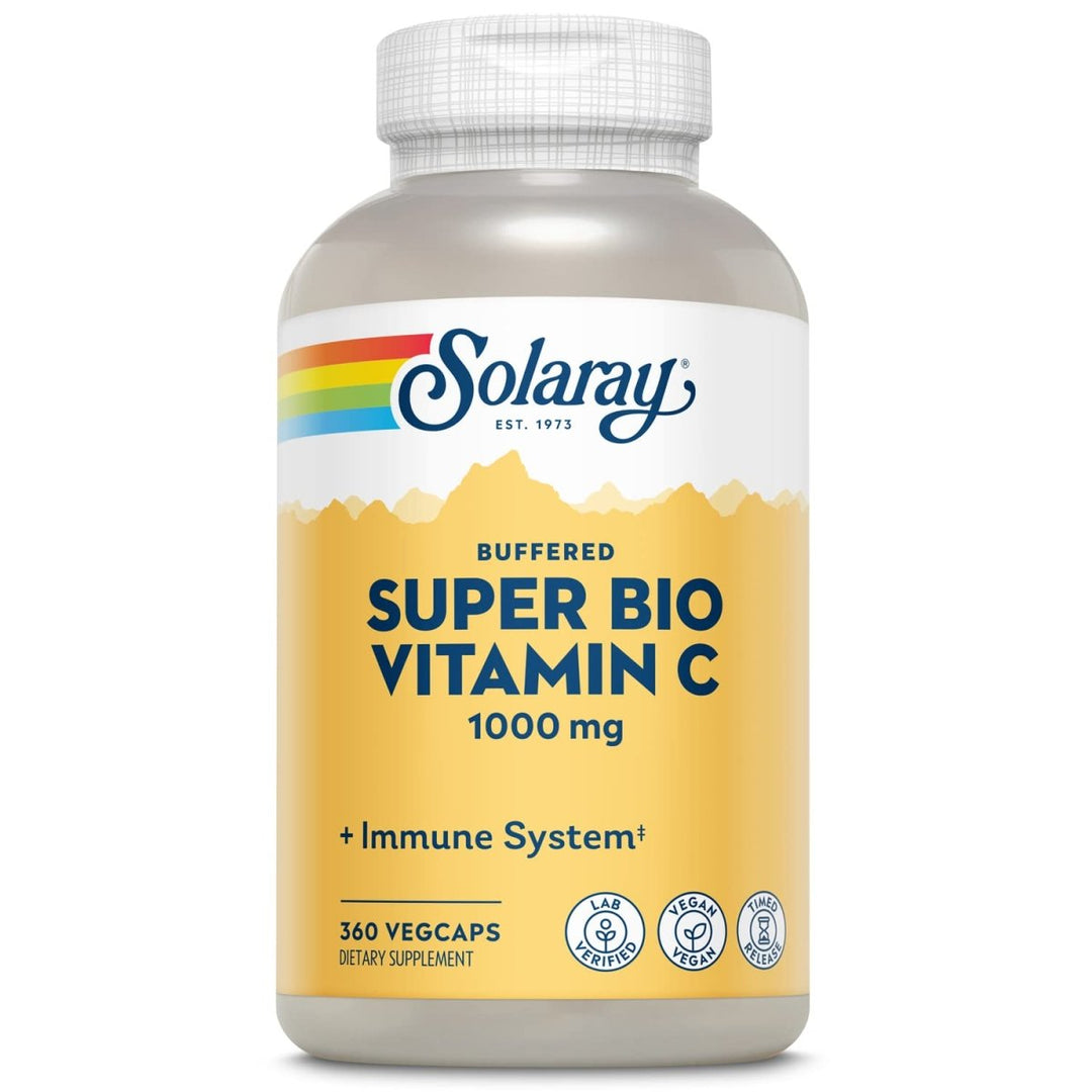 SOLARAY Super Bio C Buffered Vitamin C w/Bioflavonoids, Timed - Release Formula for All - Day Immune Support, Gentle Digestion, 1000mg, 360 Ct. - The Oasis of Health