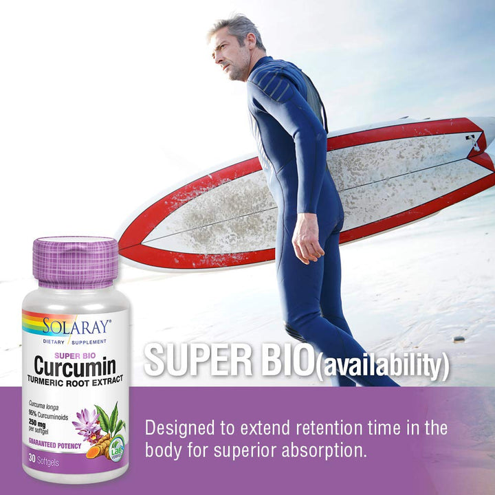 SOLARAY Super Bio Curcumin 250mg | Turmeric Root Extract, 95% Curcuminoids | Healthy Joint Support & More | 30 Softgels - The Oasis of Health
