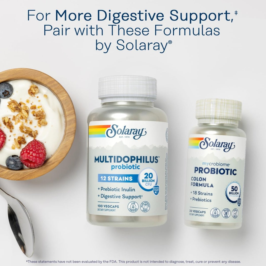 SOLARAY Super Digestaway Digestive Enzymes - Pancreatin, Papain, Ginger, Pepsin, Betaine HCl, Aloe Vera, and More - Digestion & Nutrient Absorption Support - Lab Verified - 60 VegCaps - The Oasis of Health