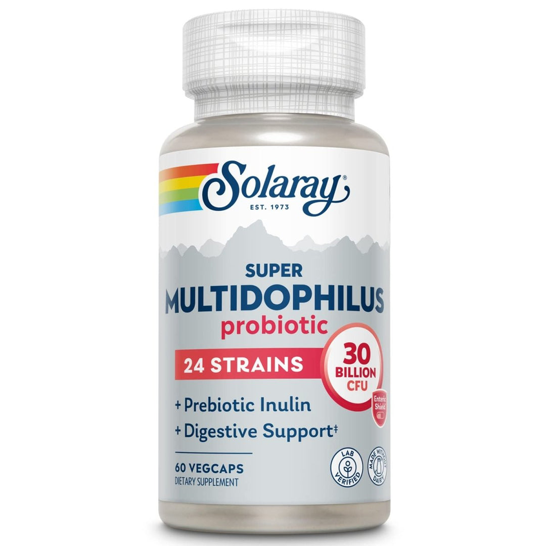 SOLARAY Super Multidophilus 24 Strain Probiotic | 30 Billion CFU | Healthy Gut Support | 30 Serv | 60 Enteric VegCaps - The Oasis of Health