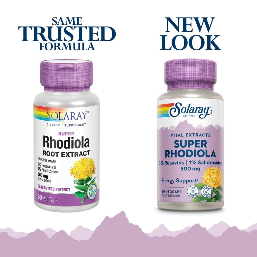 Solaray Super Rhodiola Root Extract 500 mg VCapsules, 60 Count - The Oasis of Health