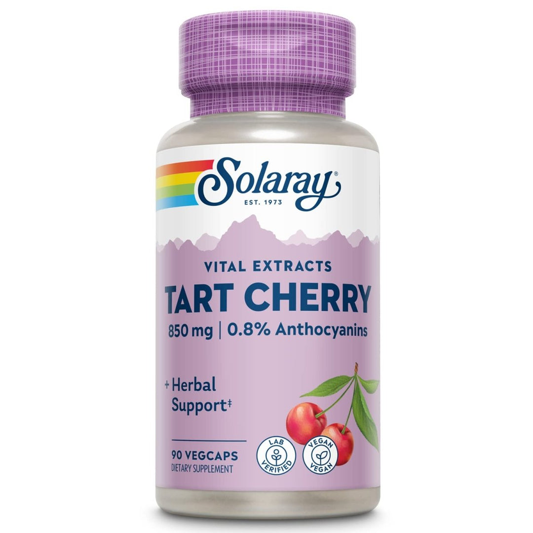 SOLARAY Tart Cherry Fruit Extract 425mg | Supports Healthy Uric Acid Levels w/Antioxidants & Anthocyanins | Non - GMO & Vegan | 90 VegCaps - The Oasis of Health