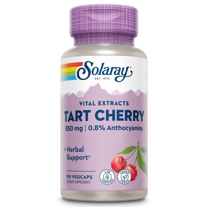 SOLARAY Tart Cherry Fruit Extract 425mg | Supports Healthy Uric Acid Levels w/Antioxidants & Anthocyanins | Non - GMO & Vegan | 90 VegCaps - The Oasis of Health
