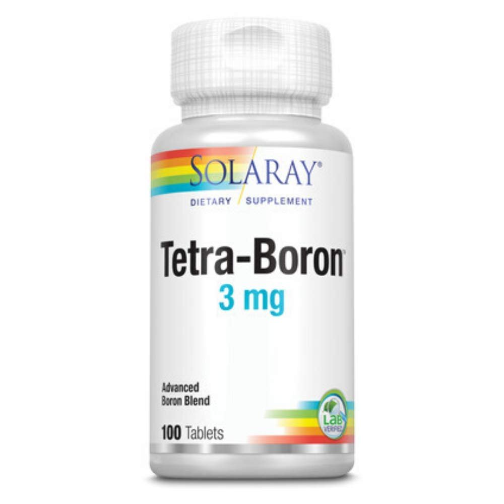 Solaray Tetra Boron 3mg Tablets - Essential Trace Mineral for Bone Health - 100 Count - The Oasis of Health