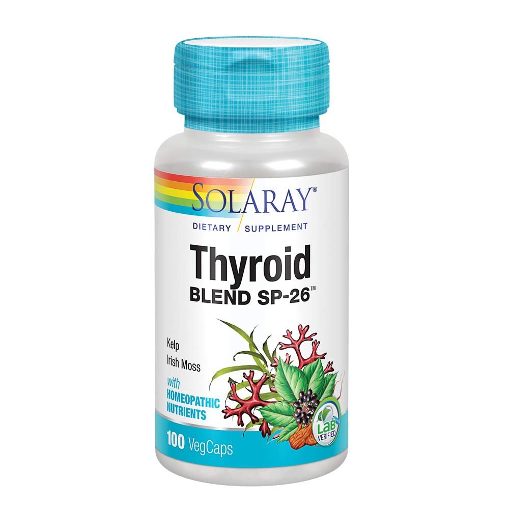 SOLARAY Thyroid Blend SP - 26 | Herbal Blend w/Cell Salt Nutrients to Help Support Healthy Thyroid Function | Non - GMO, Vegan | 100 VegCaps - The Oasis of Health