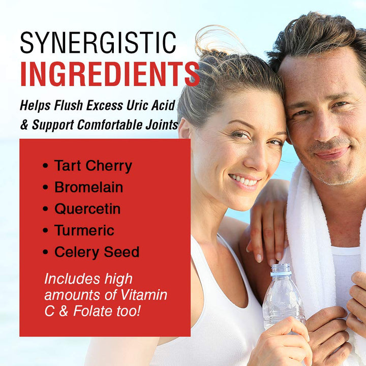 Solaray Total Cleanse Uric Acid, Tart Cherry, Bromelain, Quercetin and More, Joint Comfort Support, Vegan, 60 Caps - The Oasis of Health