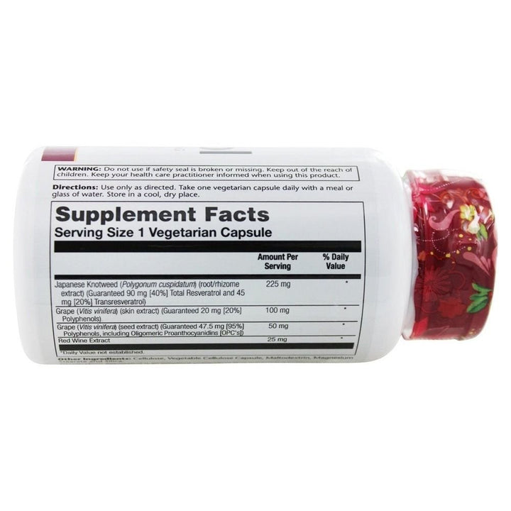 Solaray Triple Strength Resveratrol - 225 mg - 60 Vegetarian Capsules - The Oasis of Health