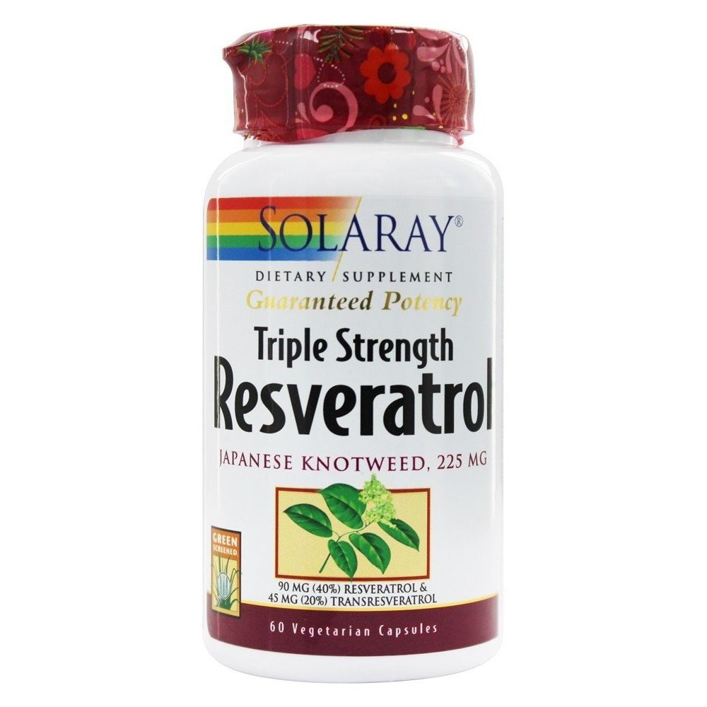 Solaray Triple Strength Resveratrol - 225 mg - 60 Vegetarian Capsules - The Oasis of Health