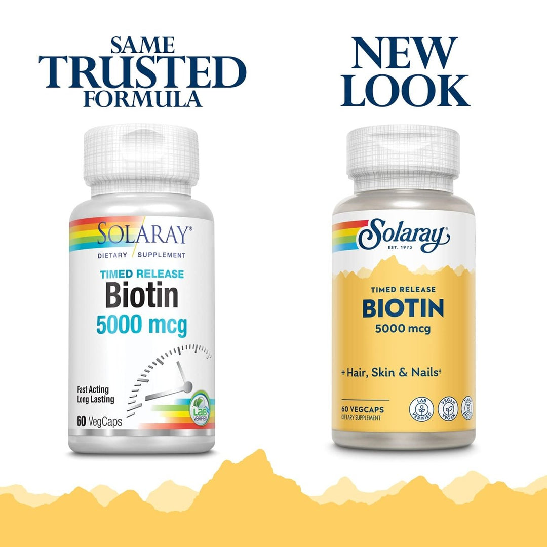 SOLARAY Two Stage, Timed Release Biotin 5000mcg 60 VegCap - The Oasis of Health