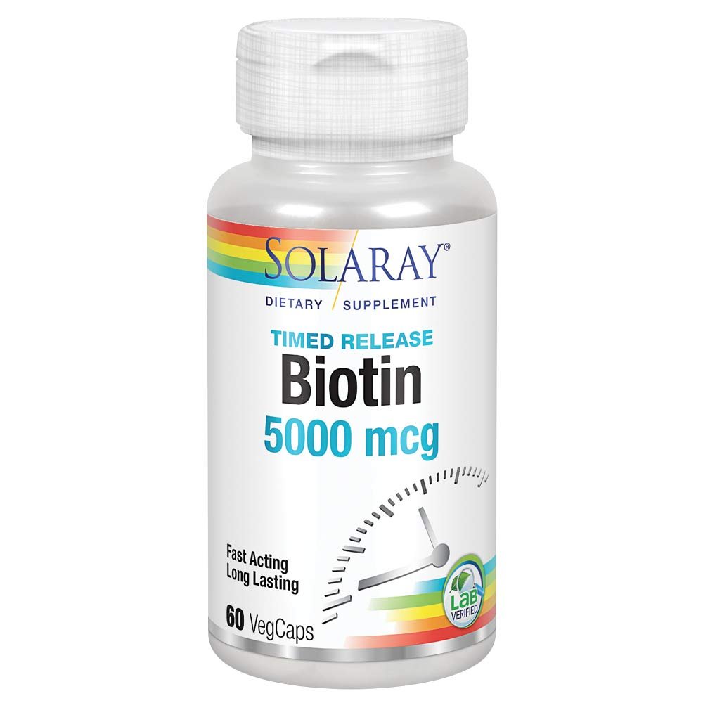 SOLARAY Two Stage, Timed Release Biotin 5000mcg 60 VegCap - The Oasis of Health