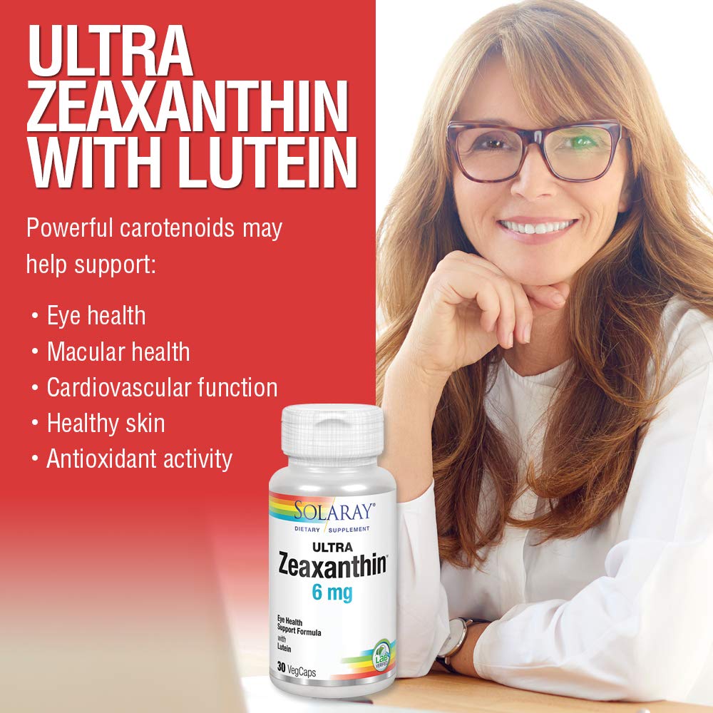 SOLARAY Ultra Zeaxanthin 6 mg | Eye Health & Macular Support Formula with Lutein, Bilberry & Blueberry | 30ct - The Oasis of Health