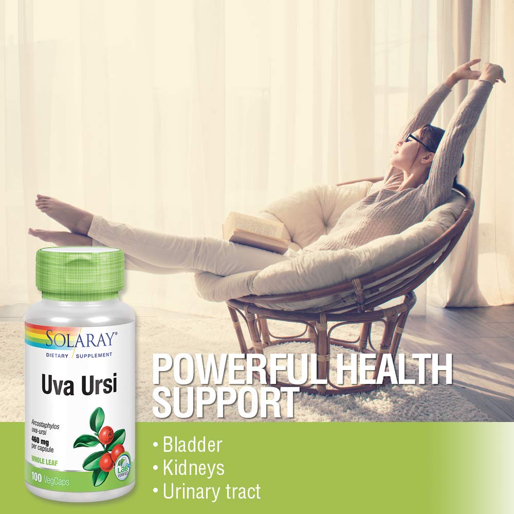 SOLARAY Uva Ursi Leaf 460 mg | Healthy Bladder, Kidney & Urinary Tract Function Support | Non - GMO | 100ct (Take 3 Daily) - The Oasis of Health