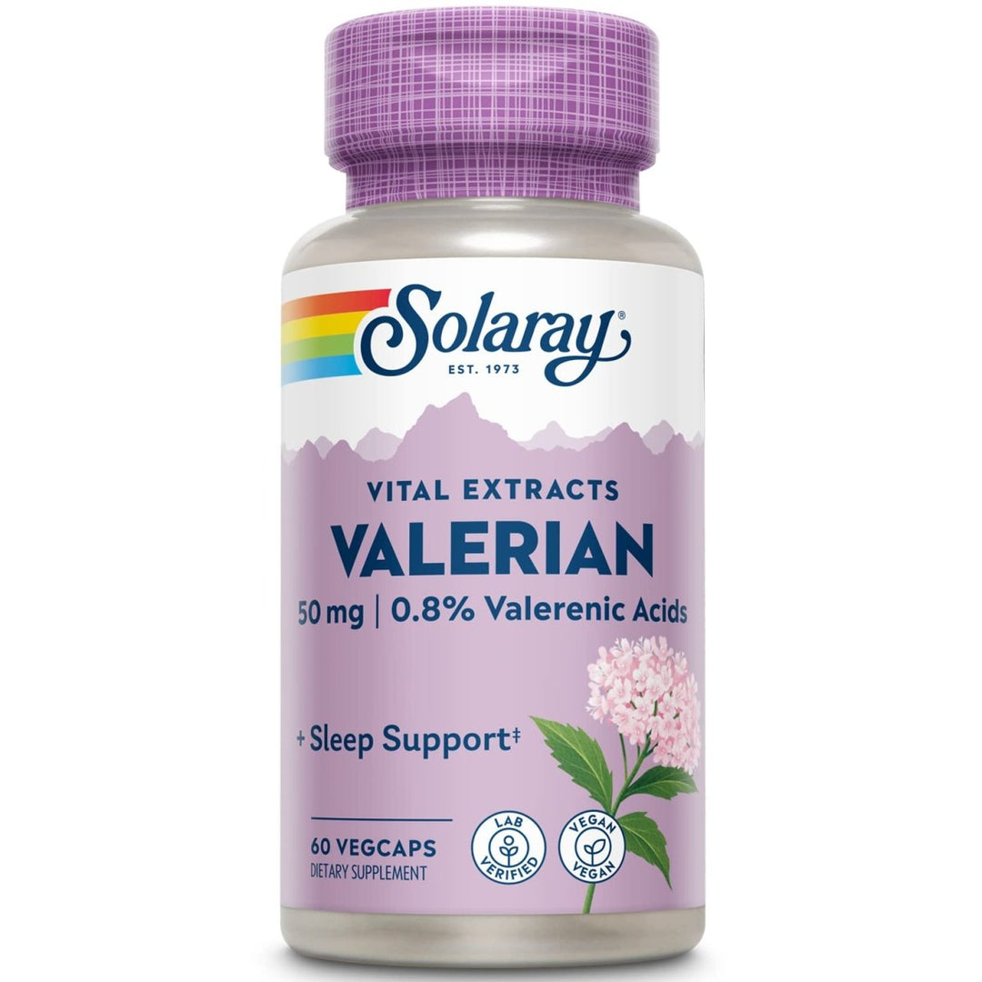SOLARAY Valerian Root Extract 50 mg | Relaxation Support for a Healthy Sleep Cycle | 0.8% Valerenic Acids | 60 CT - The Oasis of Health