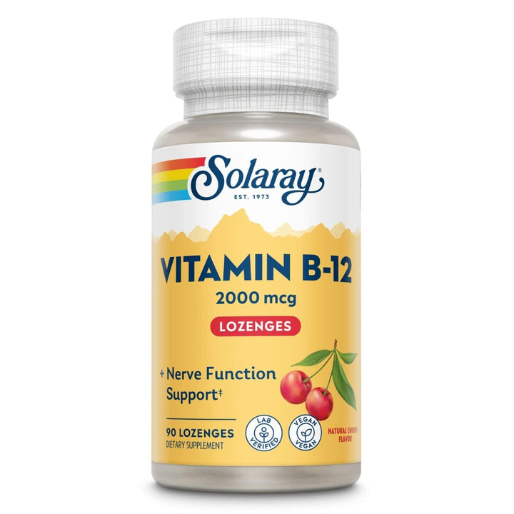 Solaray Vitamin B 12 2000mcg, 90 Lozenges - The Oasis of Health