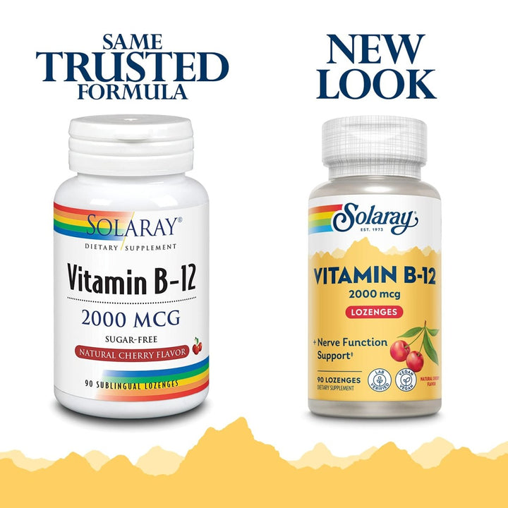 Solaray Vitamin B 12 2000mcg, 90 Lozenges - The Oasis of Health