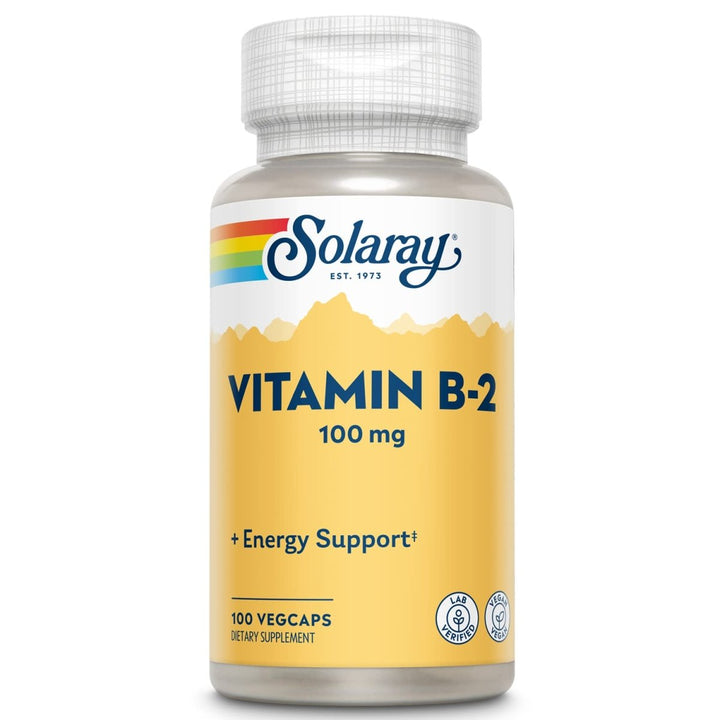 SOLARAY Vitamin B - 2 Riboflavin 100 mg with Aloe Vera - 100 CT - The Oasis of Health