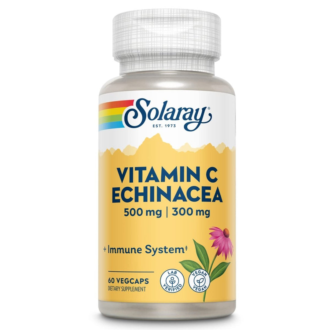 Solaray Vitamin C & Echinacea Root 500mg 60 Vcaps - The Oasis of Health