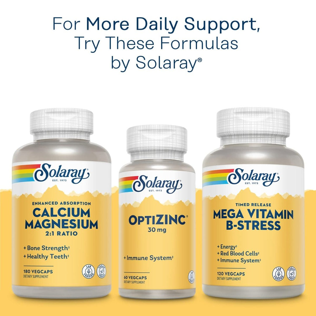 Solaray Vitamin C w/Rose Hips, Acerola & Bioflavonoids, 1000mg, Supports Immune Function & Healthier Skin, Hair, Nails Non - GMO, Vegan, 100 CT - The Oasis of Health