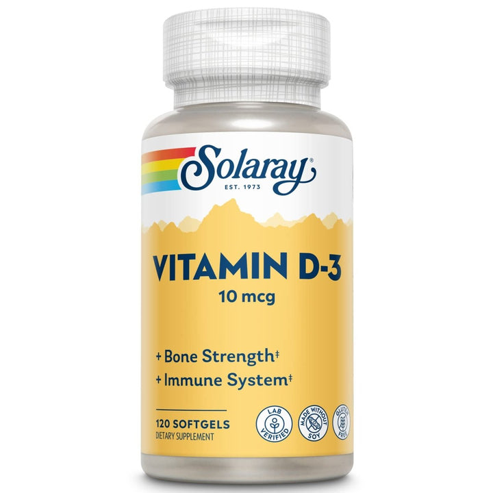 Solaray Vitamin D - 3 - 400 IU - 120 Softgels - The Oasis of Health