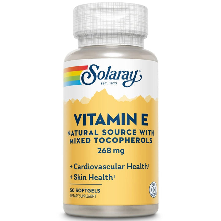 SOLARAY Vitamin E d - Alpha Tocopherol 268mg (400 IU) | Heart & Skin Health, Antioxidant Activity Support (50 CT) - The Oasis of Health