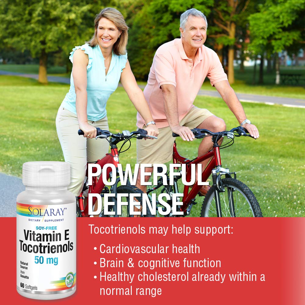 SOLARAY Vitamin E Tocotrienols 50mg | Healthy Brain Function Support | Soy Free | 50ct - The Oasis of Health