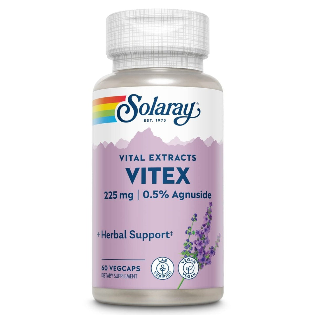 SOLARAY Vitex Berry Extract 225 mg - Chasteberry Supplement for Women - Traditional Hormone Balance Support - Chaste Tree Berry - Vegan, Lab Verified - 60 Servings, 60 VegCaps - The Oasis of Health