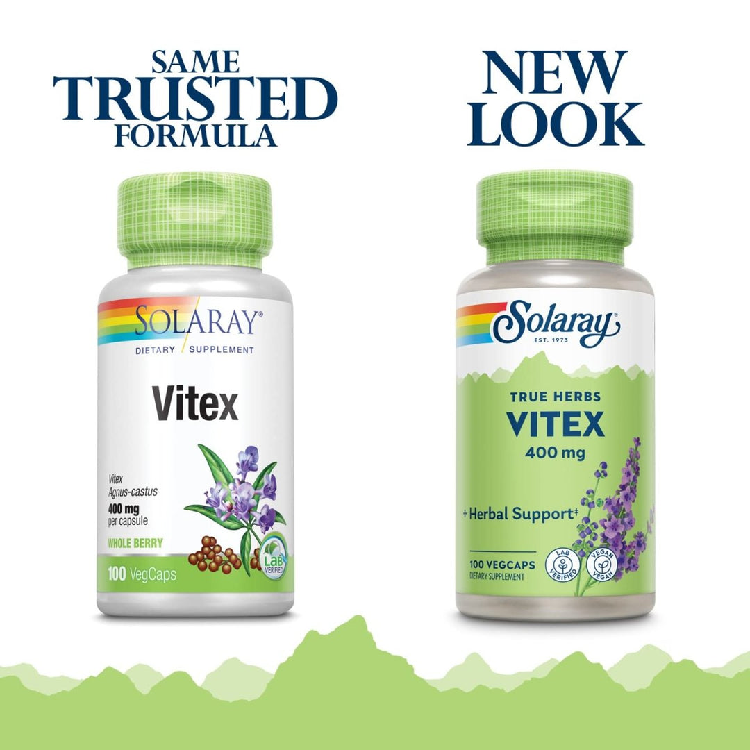SOLARAY Vitex Whole Berry - 400 MG (100 Vegetarian Capsules) - The Oasis of Health