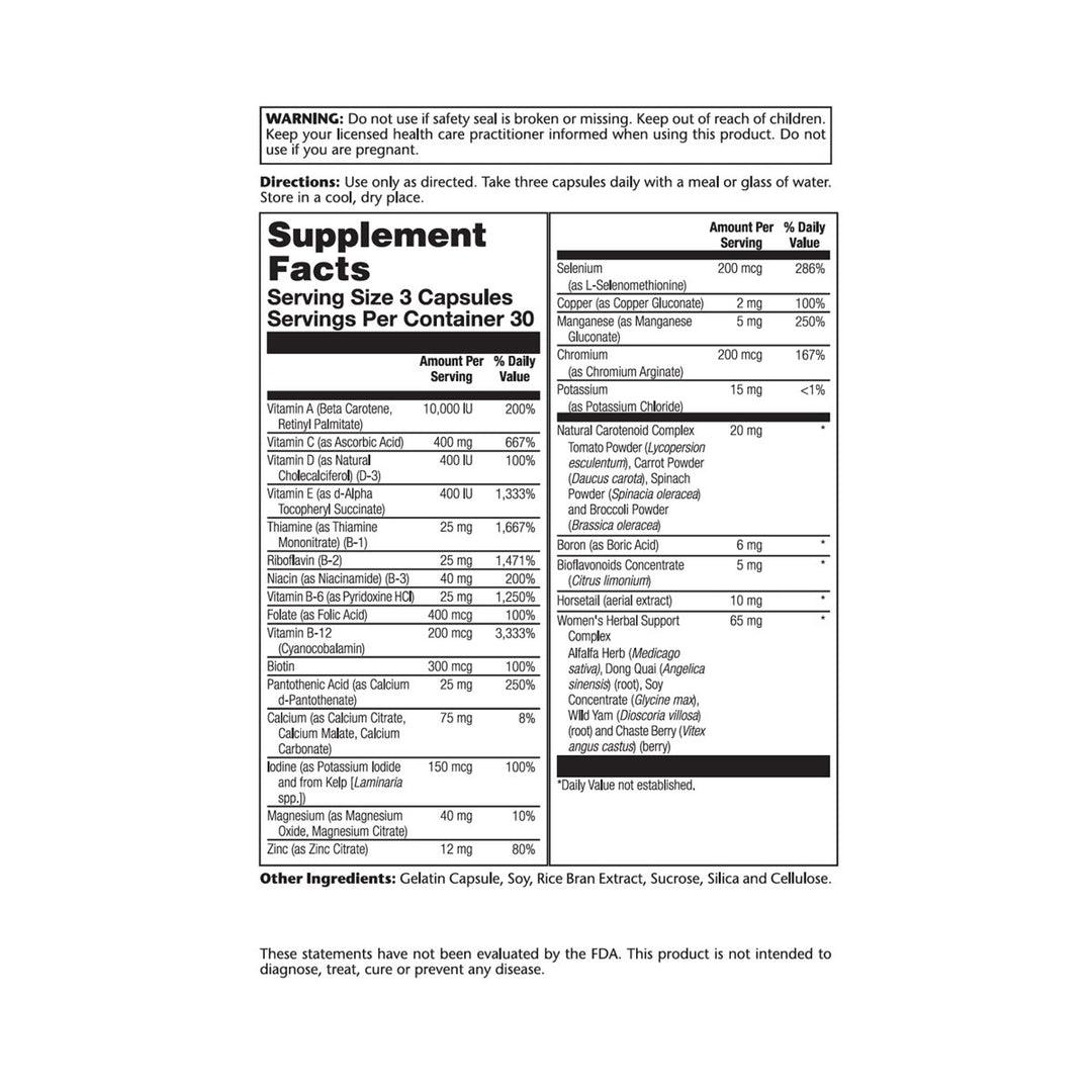 SOLARAY Women's Golden Multi - Vita - min Capsules, 90 Count - The Oasis of Health