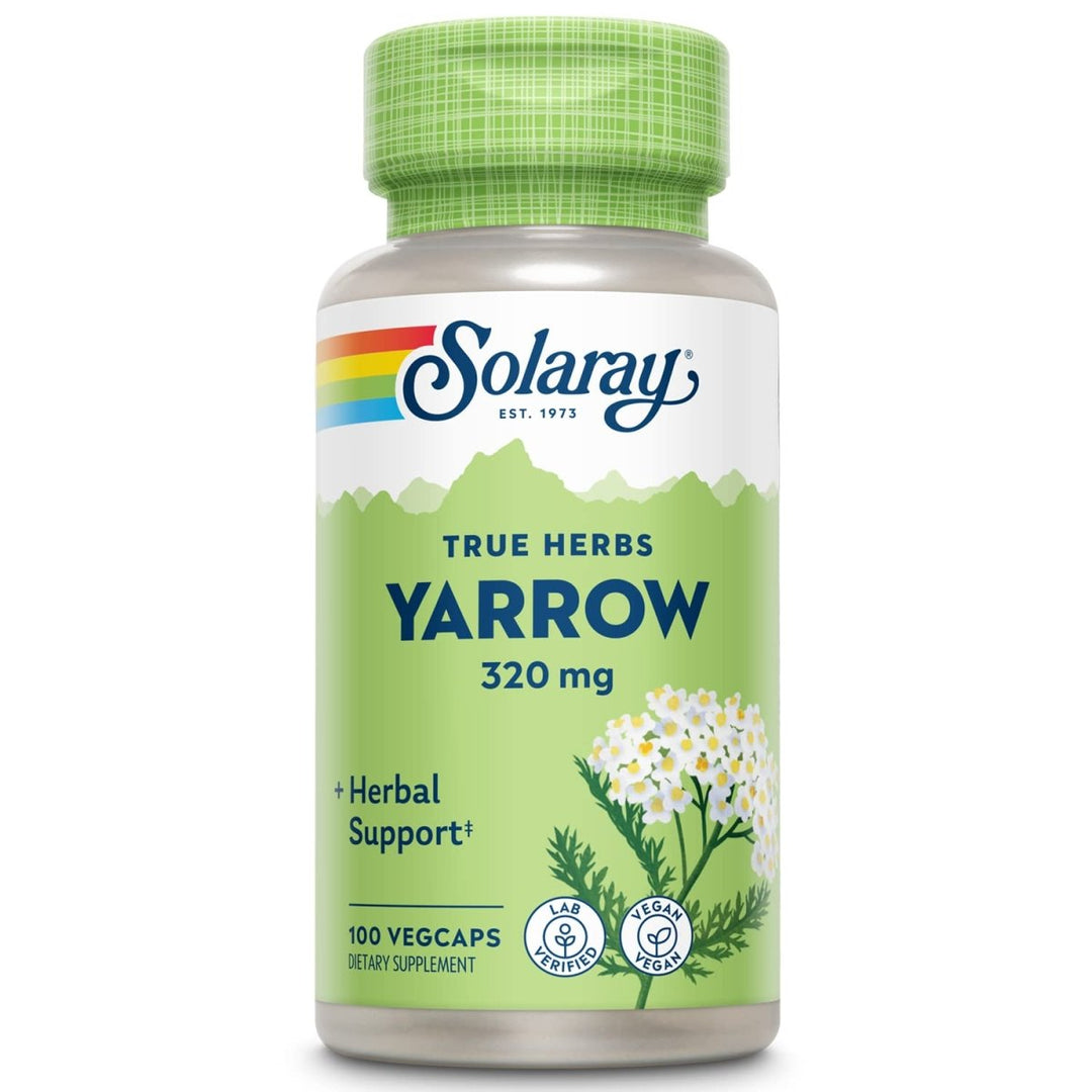 Solaray Yarrow 320 mg, Whole Aerial, Herbal Appetite and Gastrointestinal Function and Comfort Support, Lab Verified, 60 - Day Money - Back Guarantee, 100 Servings, 100 VegCaps - The Oasis of Health