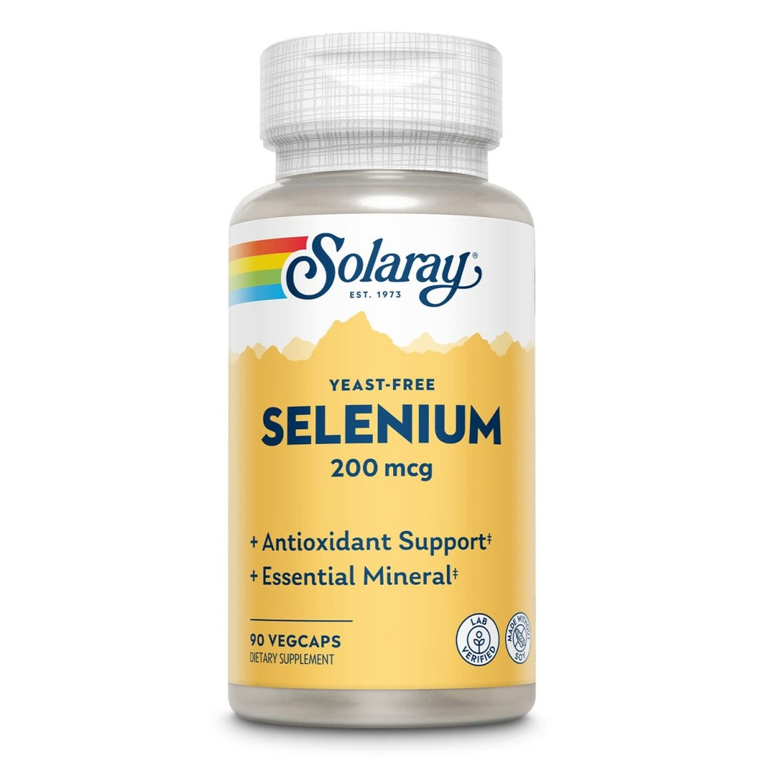 Solaray Yeast Free Selenium 200mcg, Healthy Immune System & Thyroid Function Support, High Absorption, Vegan, 90 VegCaps - The Oasis of Health