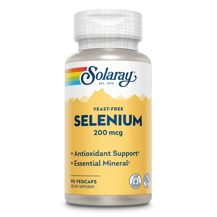 Solaray Yeast Free Selenium 200mcg, Healthy Immune System & Thyroid Function Support, High Absorption, Vegan, 90 VegCaps - The Oasis of Health