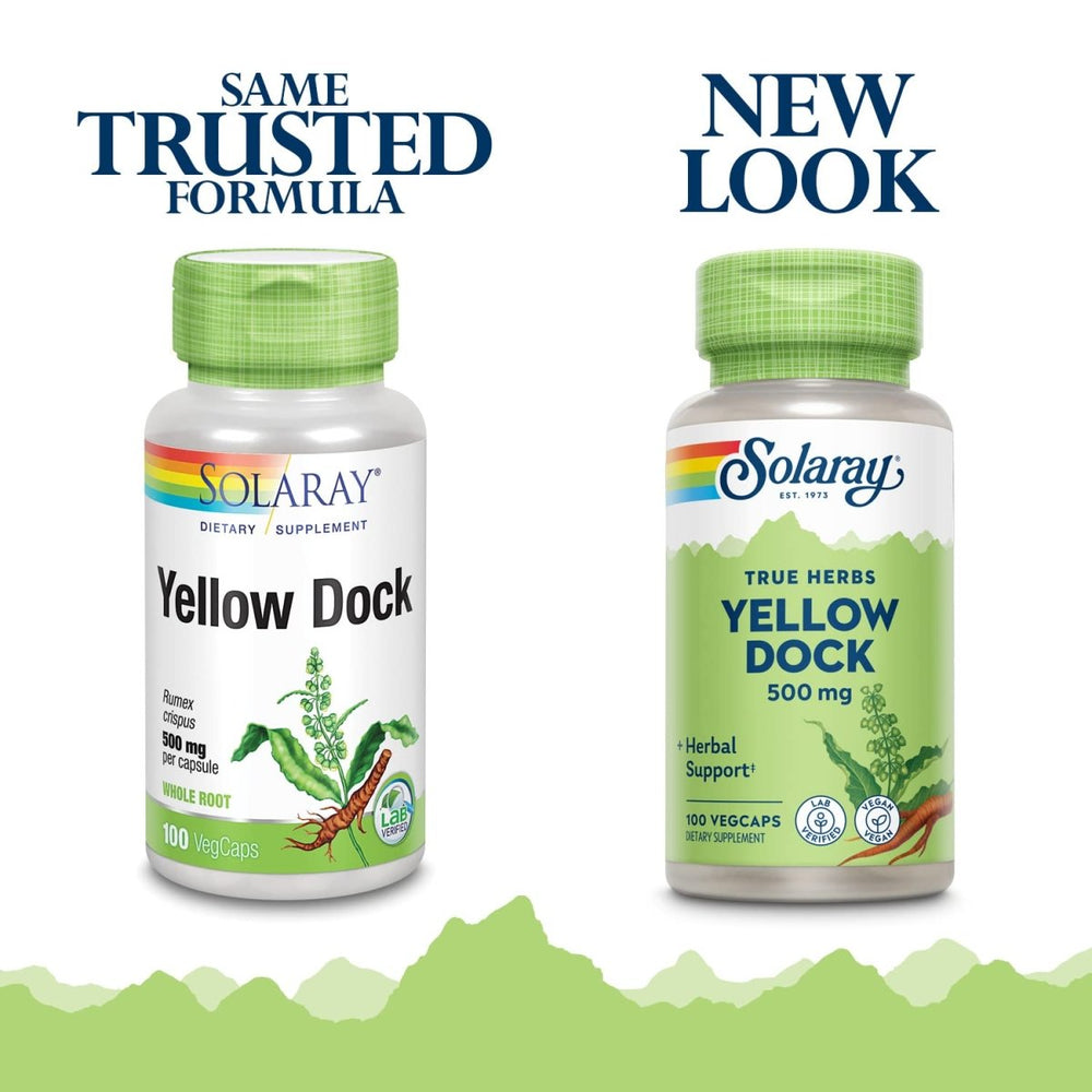 SOLARAY Yellow Dock Root, Veg Cap (Btl - Plastic) 500mg 100ct - The Oasis of Health