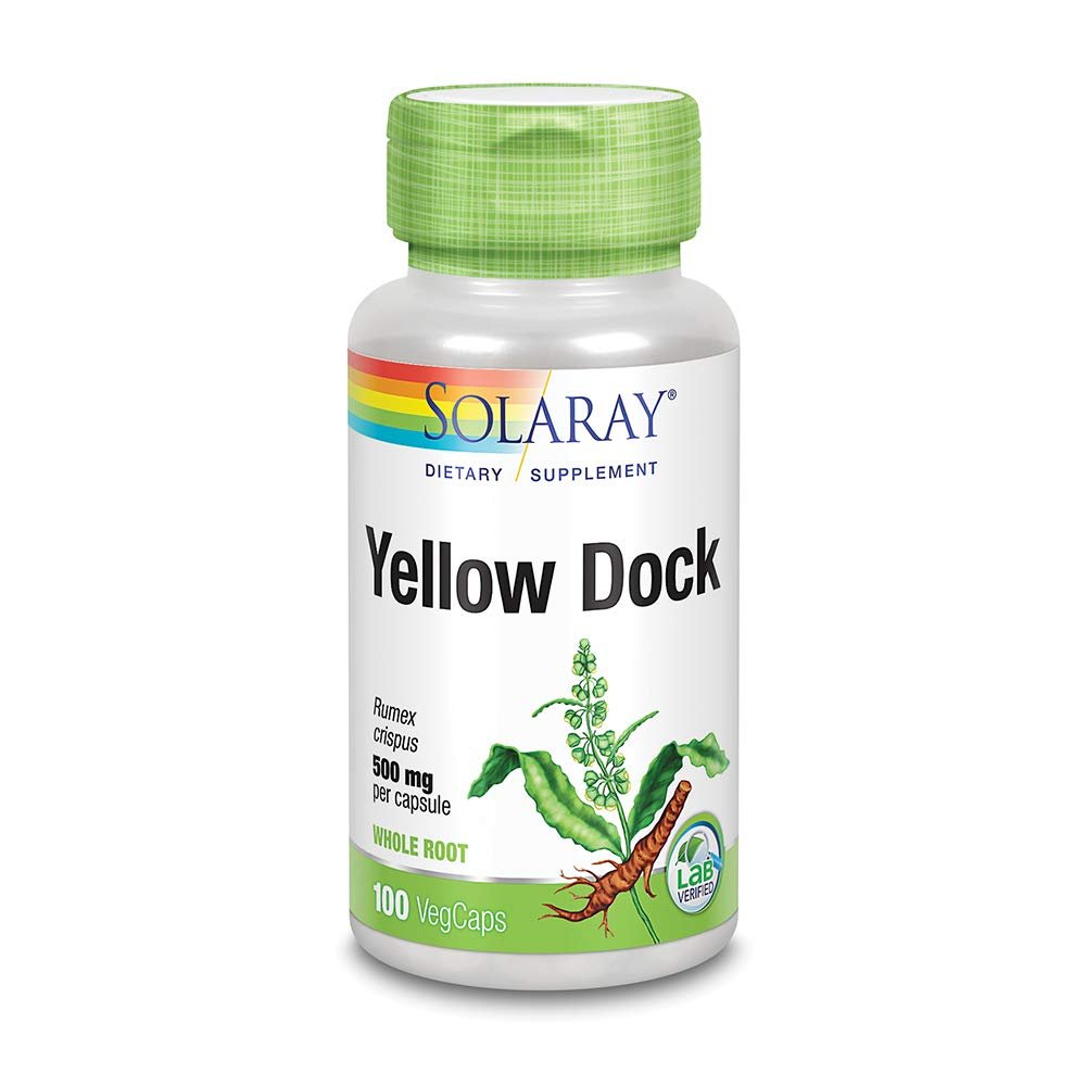 SOLARAY Yellow Dock Root, Veg Cap (Btl - Plastic) 500mg 100ct - The Oasis of Health