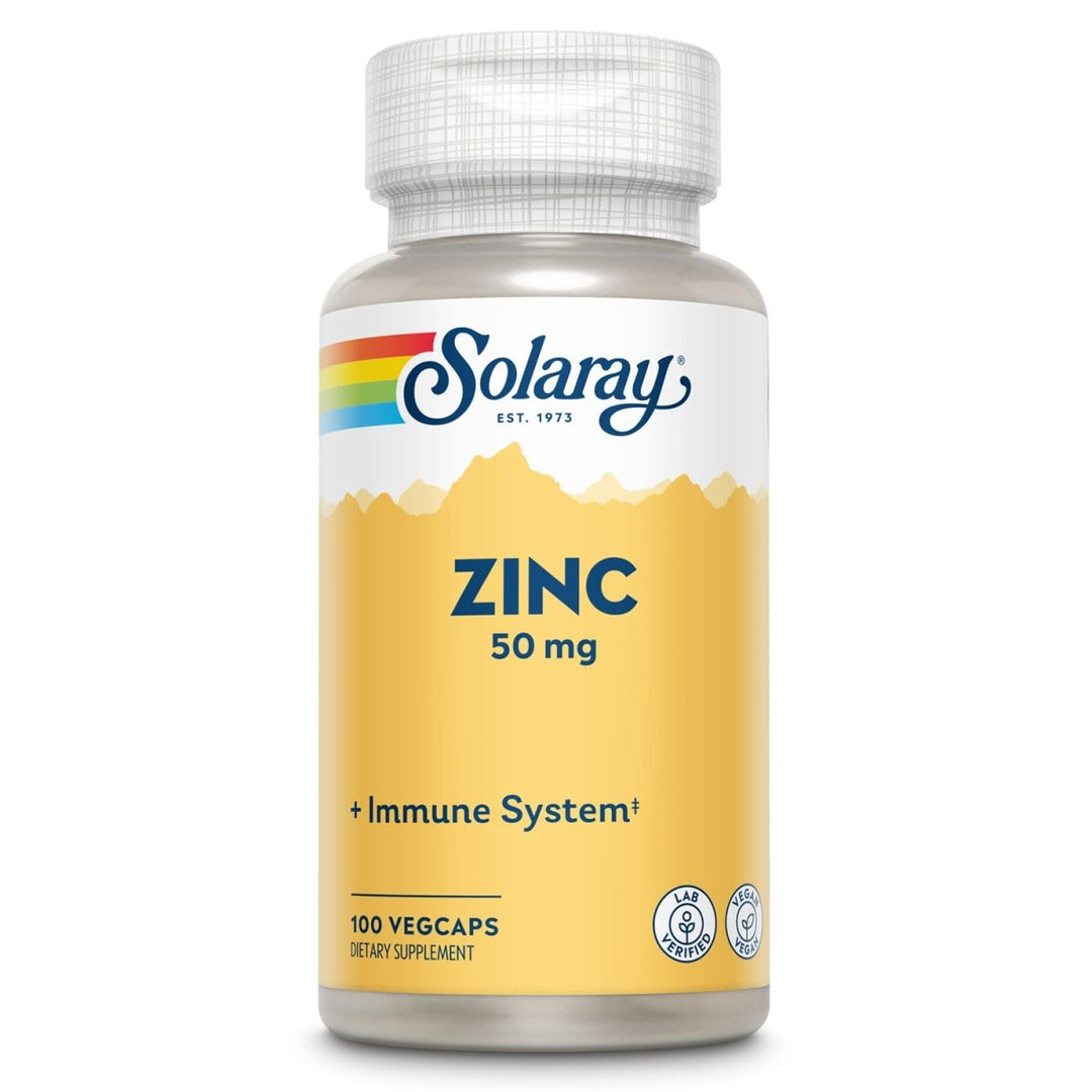 Solaray Zinc 50mg 100 Serv, 100 VegCaps - The Oasis of Health