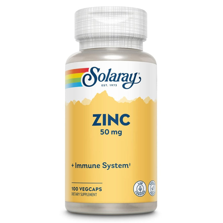Solaray Zinc 50mg 100 Serv, 100 VegCaps - The Oasis of Health