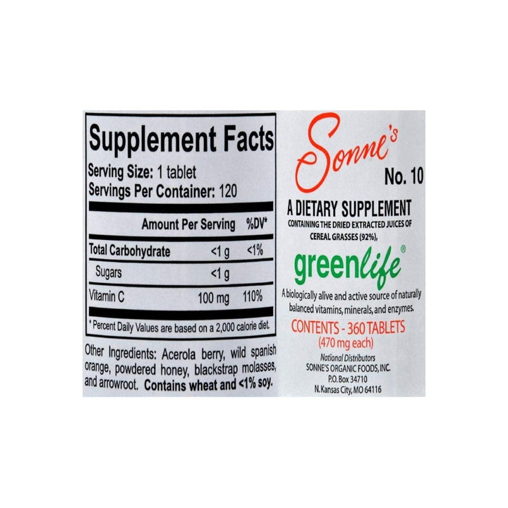 Sonne's - Natural Source Vitamin C 17 - 120 Tablets - The Oasis of Health
