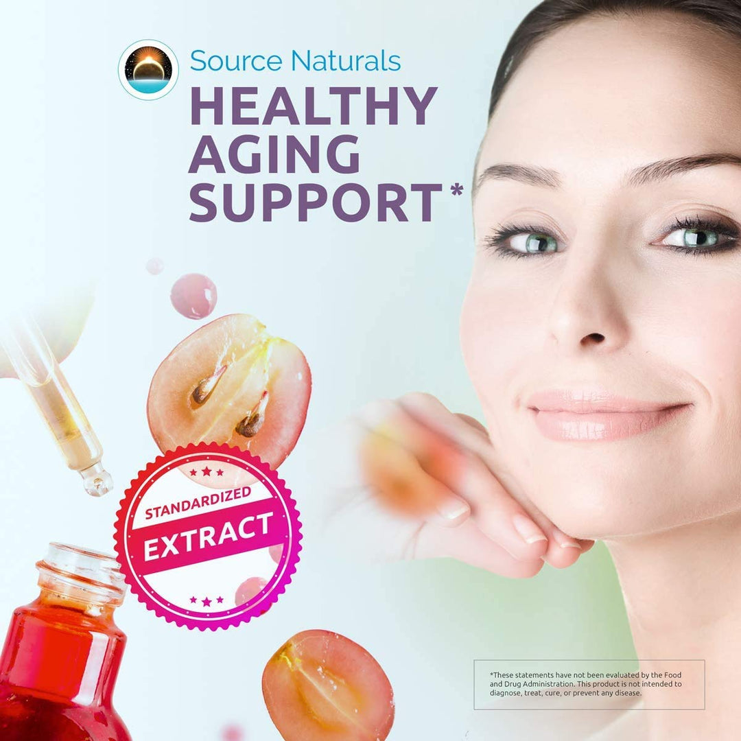 Source Naturals - Resveratrol 100 mg. - 120 Vegetarian Capsules - The Oasis of Health