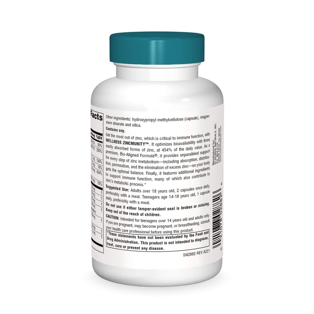 Source Naturals - Wellness ZincMunity 50 mg. - 120 Vegetarian Capsules - The Oasis of Health
