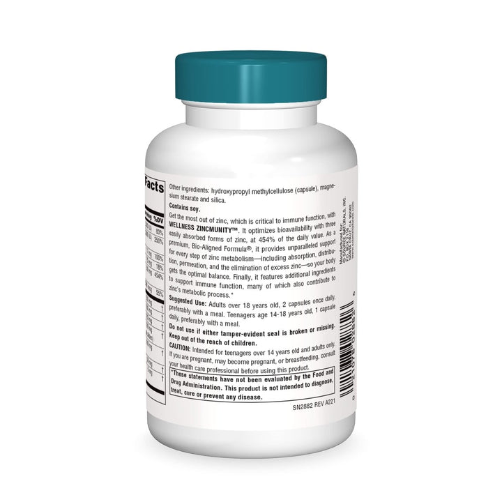 Source Naturals - Wellness ZincMunity 50 mg. - 120 Vegetarian Capsules - The Oasis of Health