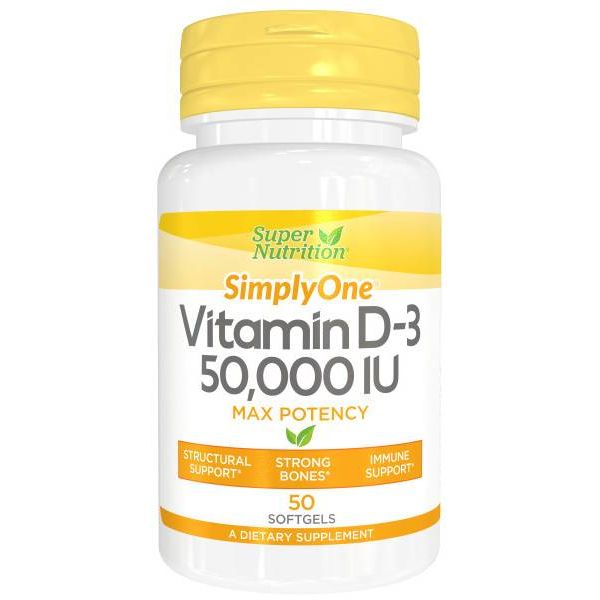 Now Foods Super Nutrition SimplyOne Vitamin D-3 50,000 IU 50 Softgels - SU378