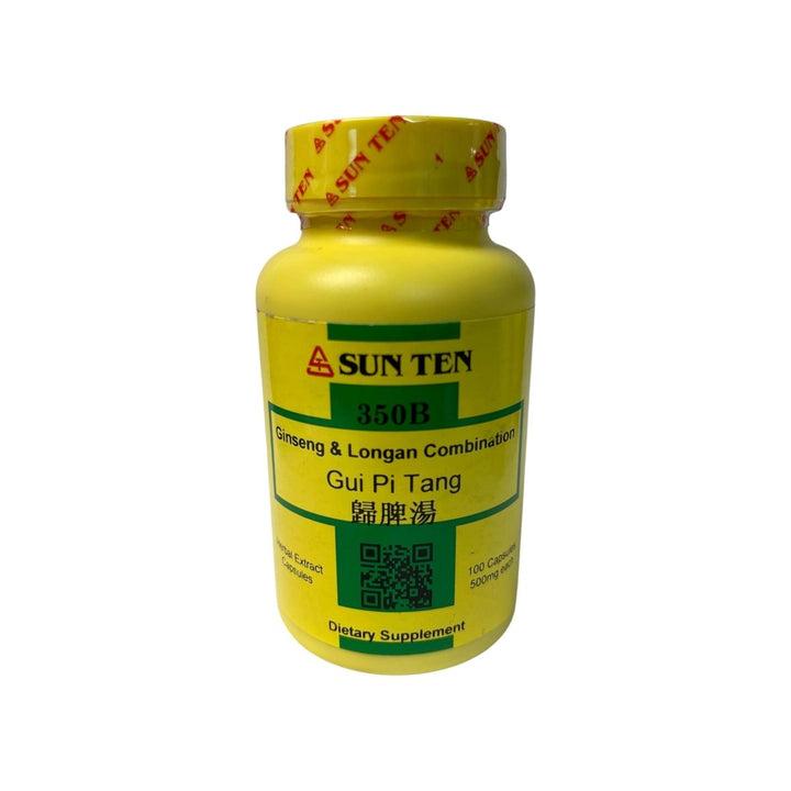 Sun Ten - Ginseng & Longan Combination/GUI Pi Tang/???, 350B, 100 Capsules - The Oasis of Health