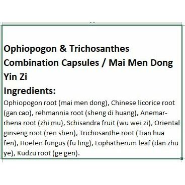 Sun Ten - Ophiopogon & Trichosanthes Combination Capsules/Mai Men Dong Yin Zi/麥門冬飲子 - The Oasis of Health