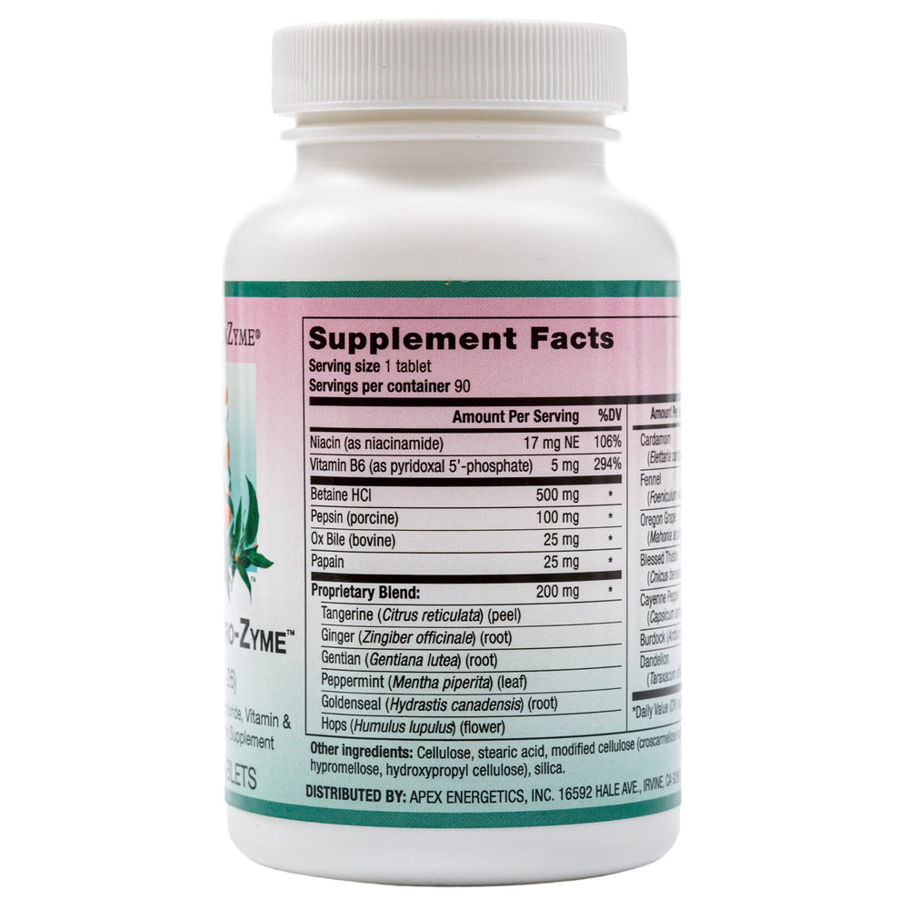 HCL ProZyme (Z-26) by Apex Energetics - Supplement Facts panel