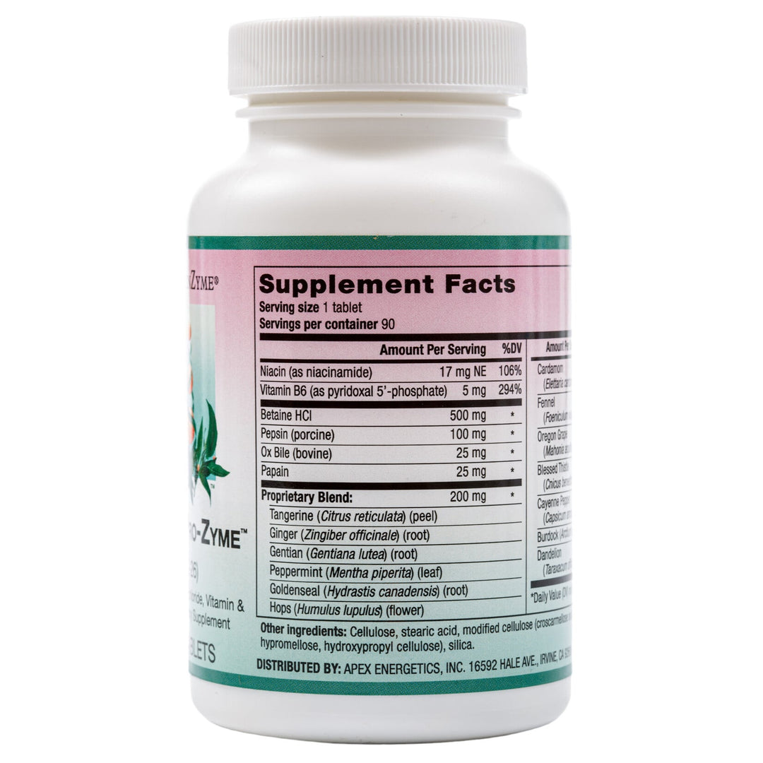 HCL ProZyme (Z-26) by Apex Energetics - Supplement Facts panel