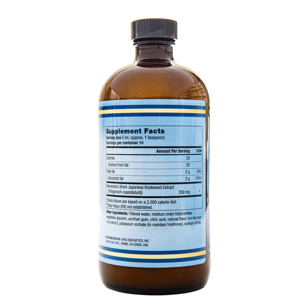 Apex Energetics K-110 Resvero Active (16 Fl. Oz.) - Supplement Facts panel