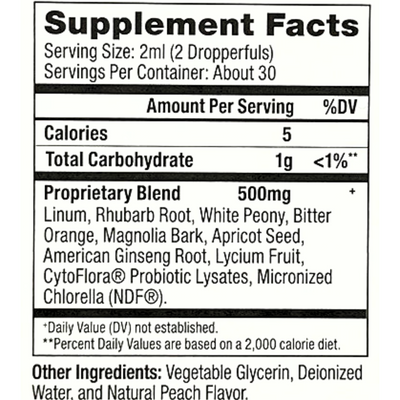 BioRay Kids NDF Pooper 2oz - Supplement Facts panel