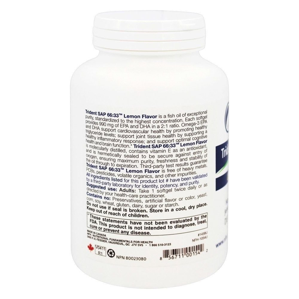 Trident SAP 66:33 Lemon Flavor 120 Softgels - The Oasis of Health