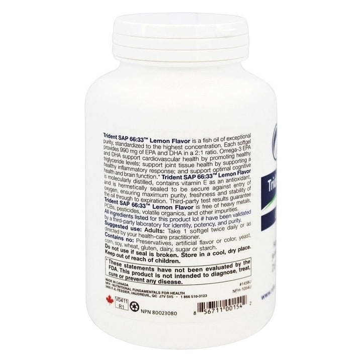 Trident SAP 66:33 Lemon Flavor 120 Softgels - The Oasis of Health